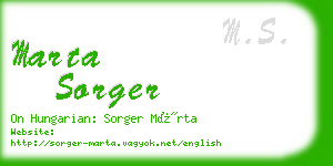 marta sorger business card